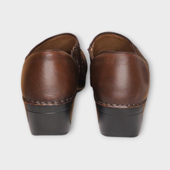 Womens Dansko Brown Leather Slip On Clog Heeled Shoes Size EU 39 US 8.5-9 - Picture 4 of 11
